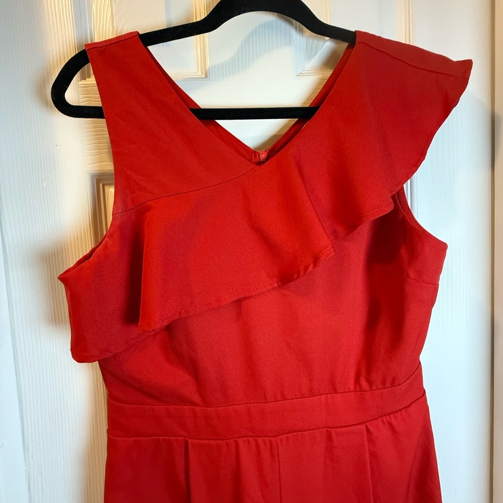 Chic Red Miami Jumpsuit #resort-wear #cruise #bachelorette party #FESTIVE - Picture 3 of 11